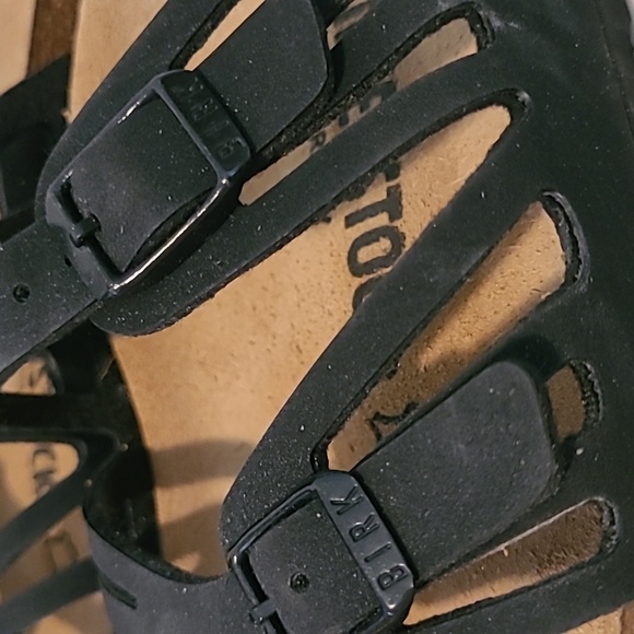 Birkenstock Granada Black Leather Strappy Buckle Soft Bed Sandals W7 Boho Comfy - Picture 6 of 12